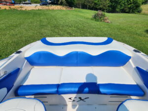 Bright Blue Interior boat detailing